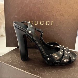 GUCCI NAPPA MOREA stud heel NEW IN BOX